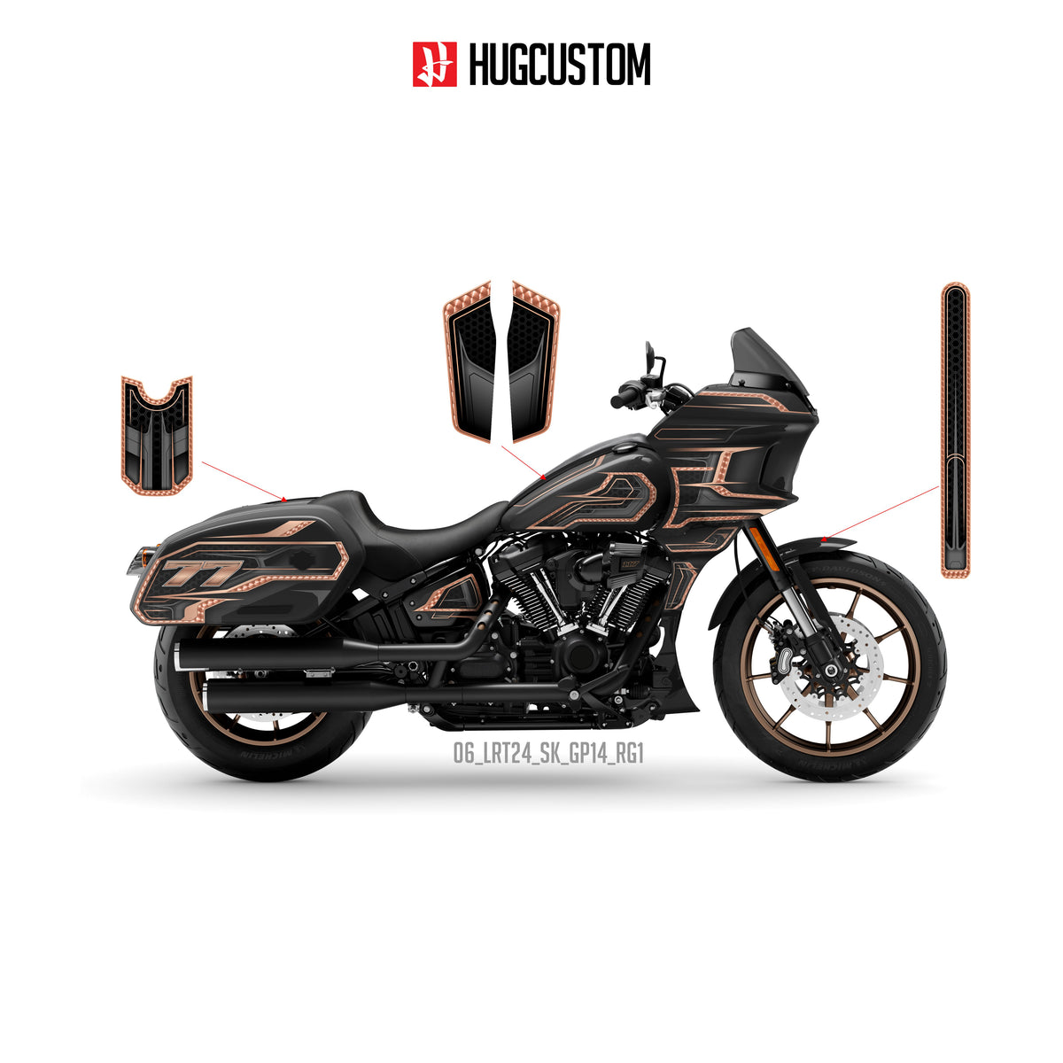 Sticker Kit for Cruiser LRST (FXLRST) (2017-2026) - 'Rose Phantom' Design