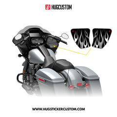 HUGSHIELD Media Door for Touring RG SG / CVO (FLTRXST FLHXST) 2015-2023 - 'Flame' Design - HUGSTICKERCUSTOM 