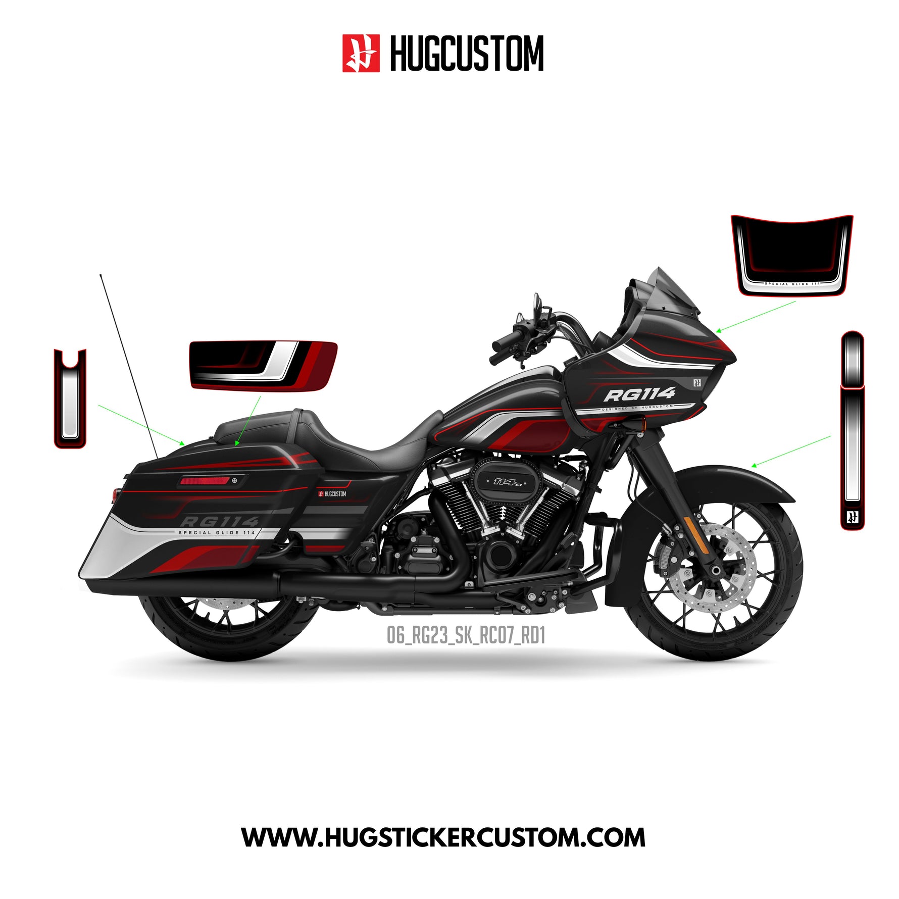Sticker Kit for Touring RG (FLTRXS/FLTRXST) (2015-2023) - 'Apex Flow' Design