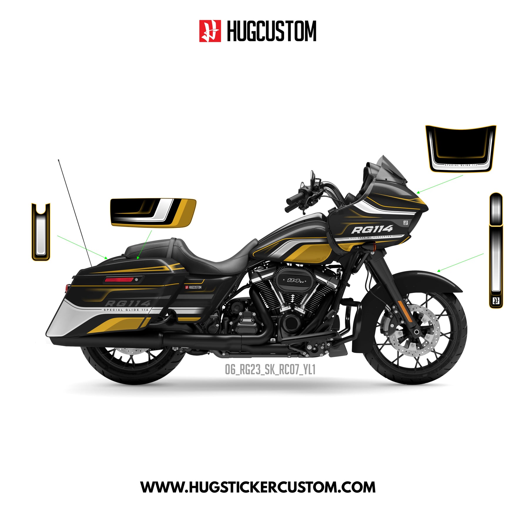 Sticker Kit for Touring RG (FLTRXS/FLTRXST) (2015-2023) - 'Apex Flow' Design