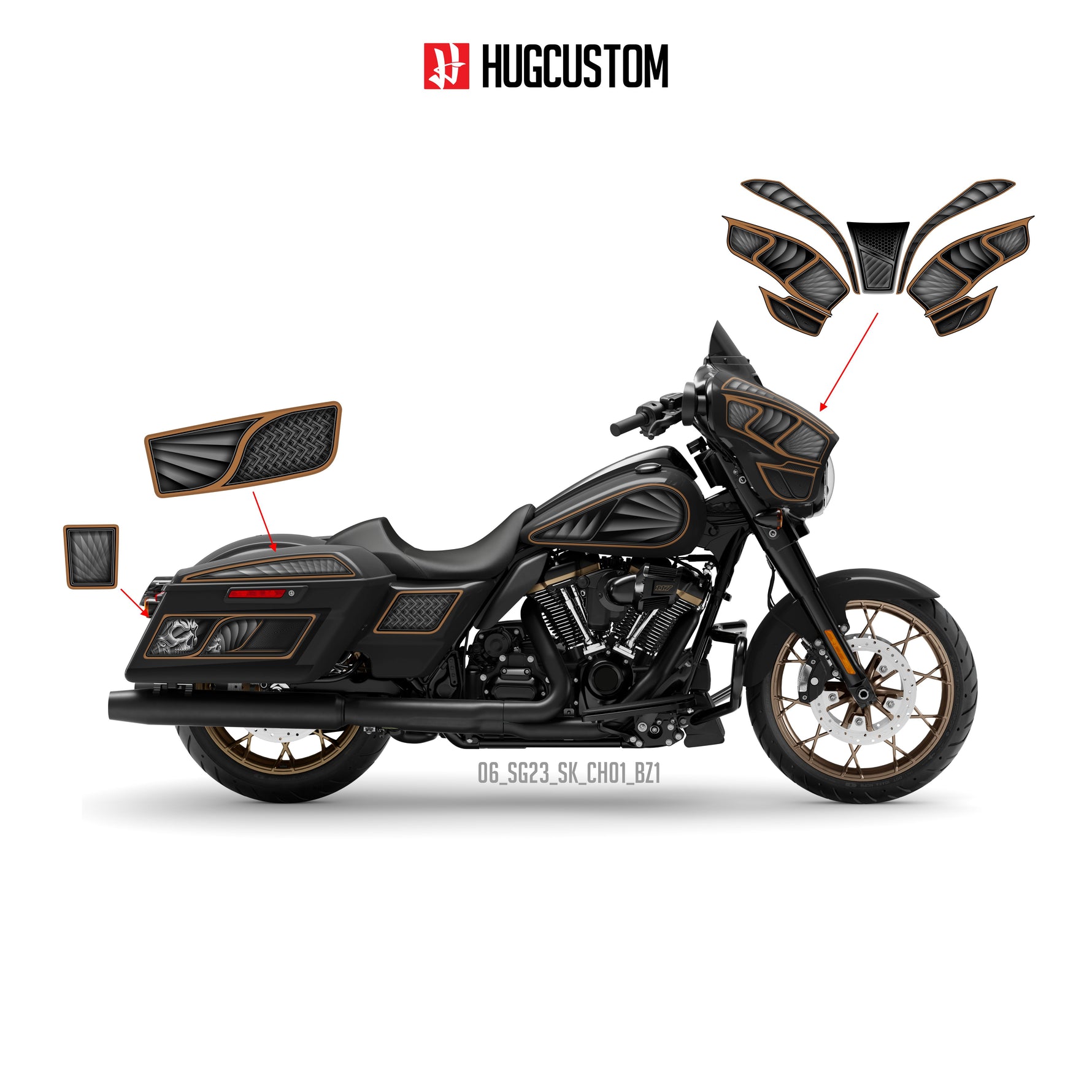 Sticker Kit for Touring SG (FLHXS/FLHXST) (2015-2023) - 'Chinano Style' Design