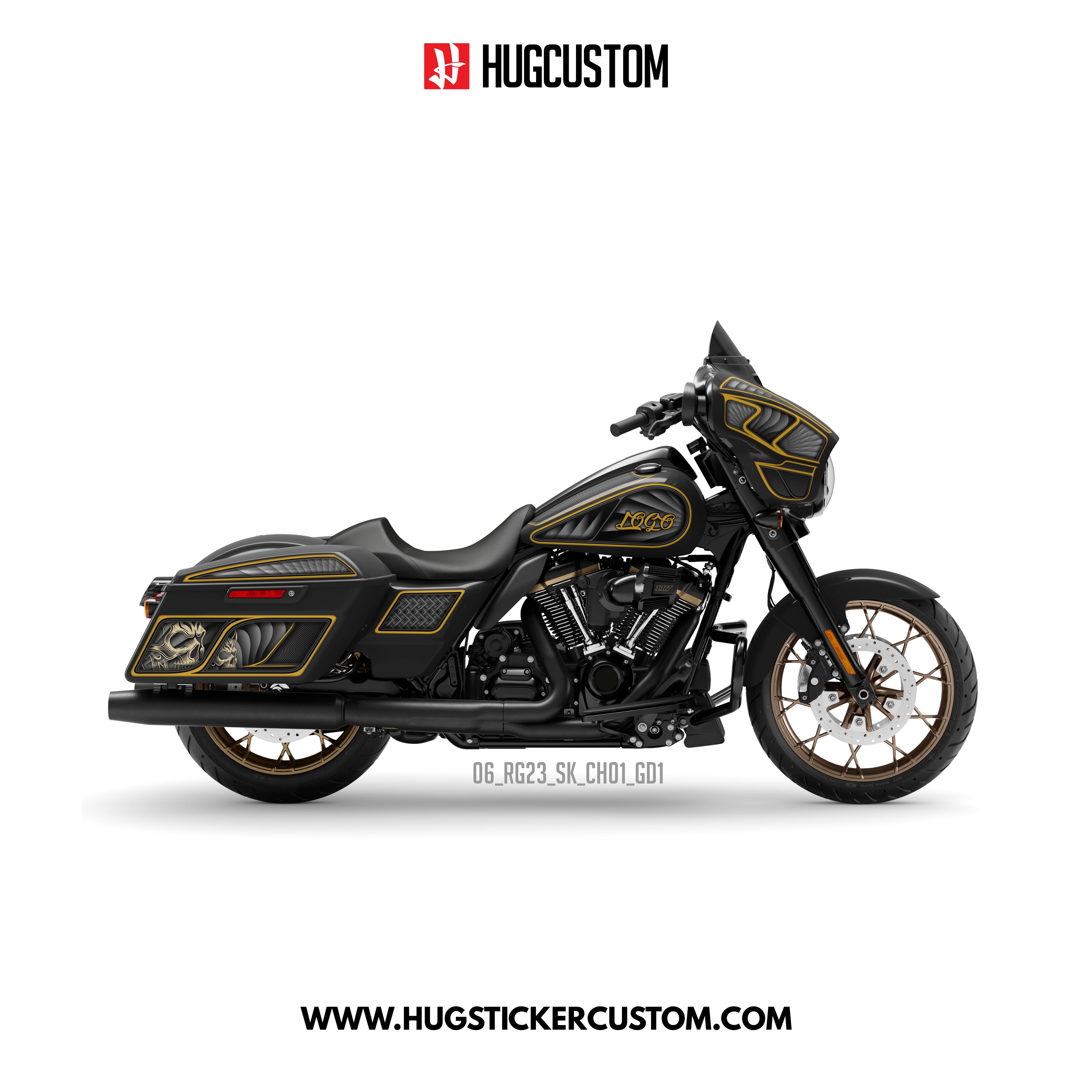 HUGCUSTOM Sticker Kit for Touring SG (FLHX) (2015-2023) - 'Chicano' Design - HUGSTICKERCUSTOM 