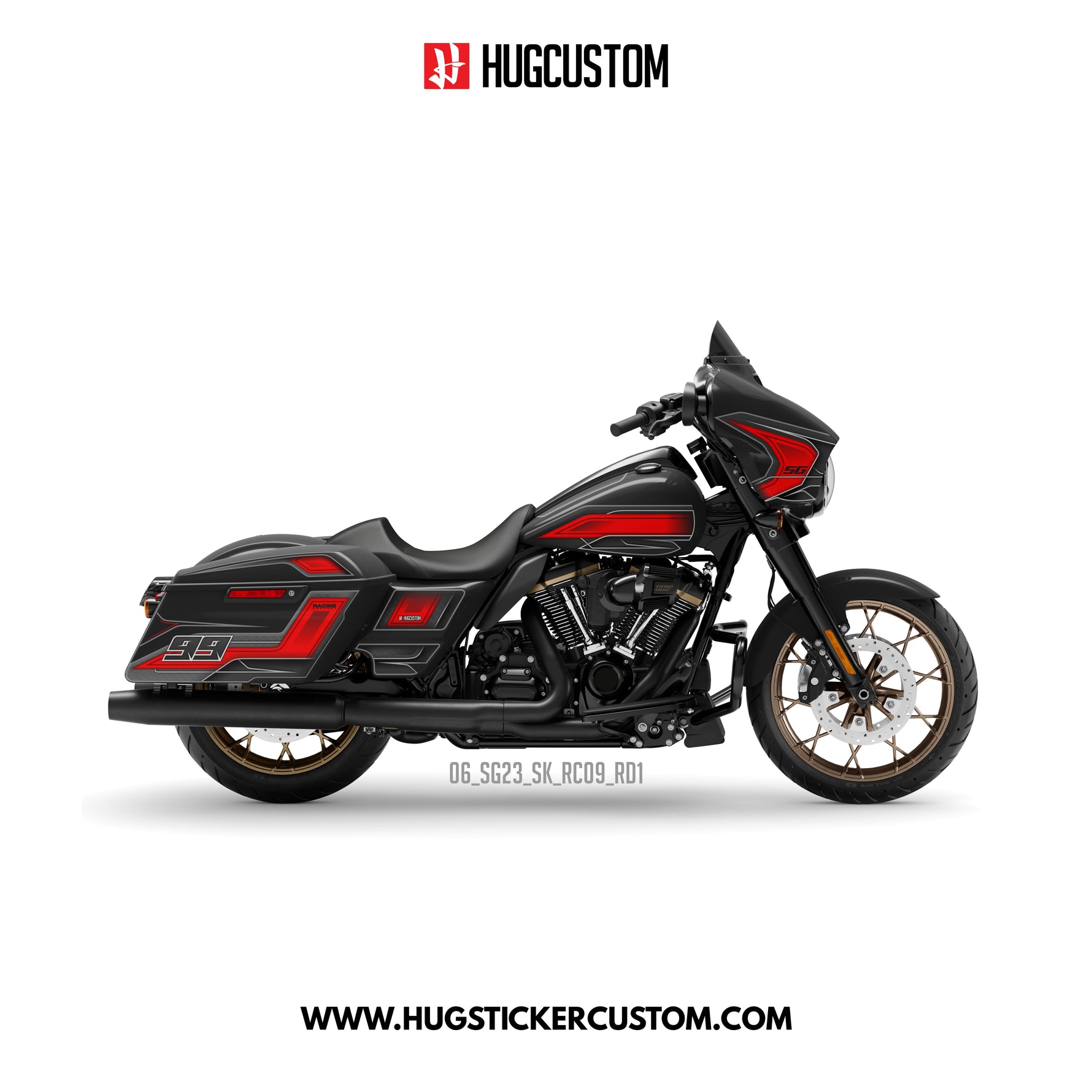 Sticker Kit for Touring SG (FLHXS/FLHXST) (2015-2023) - 'Velocity GT' Design