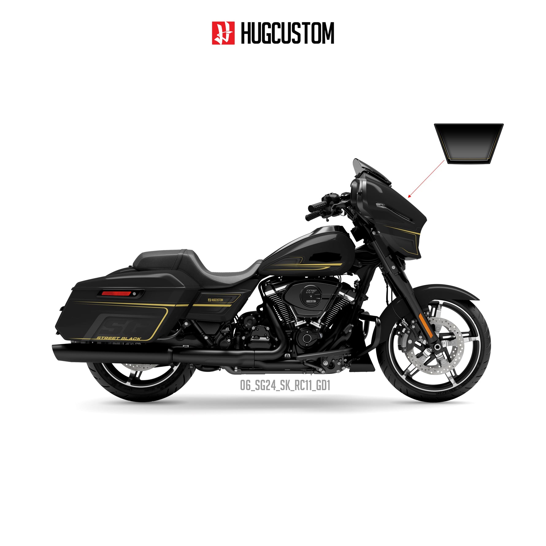 Sticker Kit for Touring SG (FLHX) (2024-2026) - 'Street Black' Design