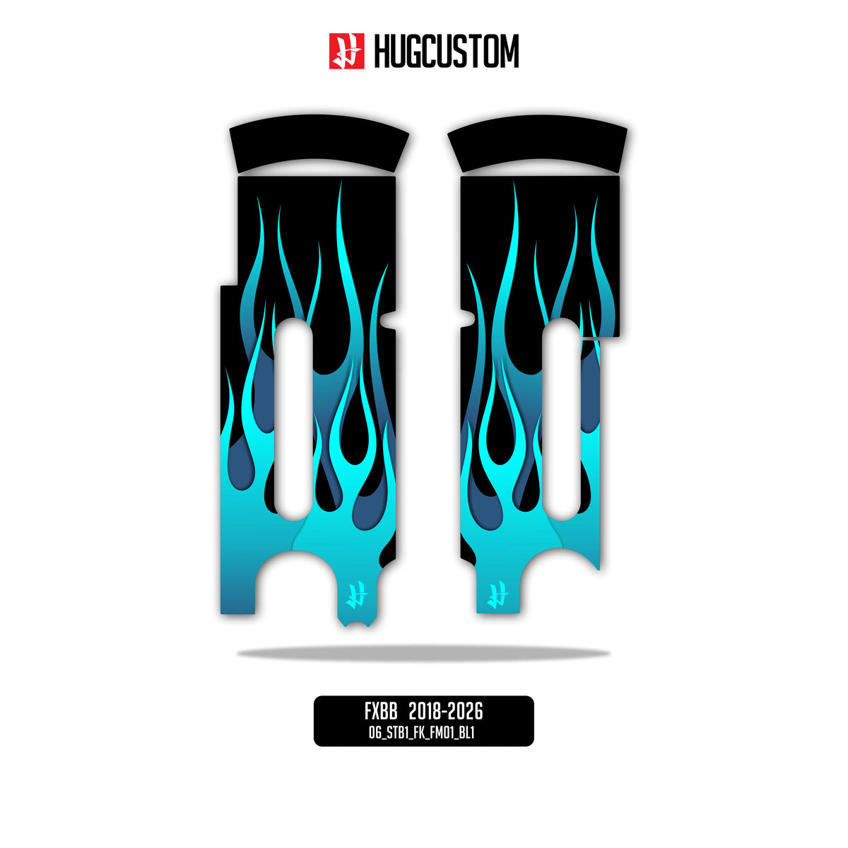 Front Fork Cover for Cruiser (FXBB) 2015-2026 - 'Flame' Design