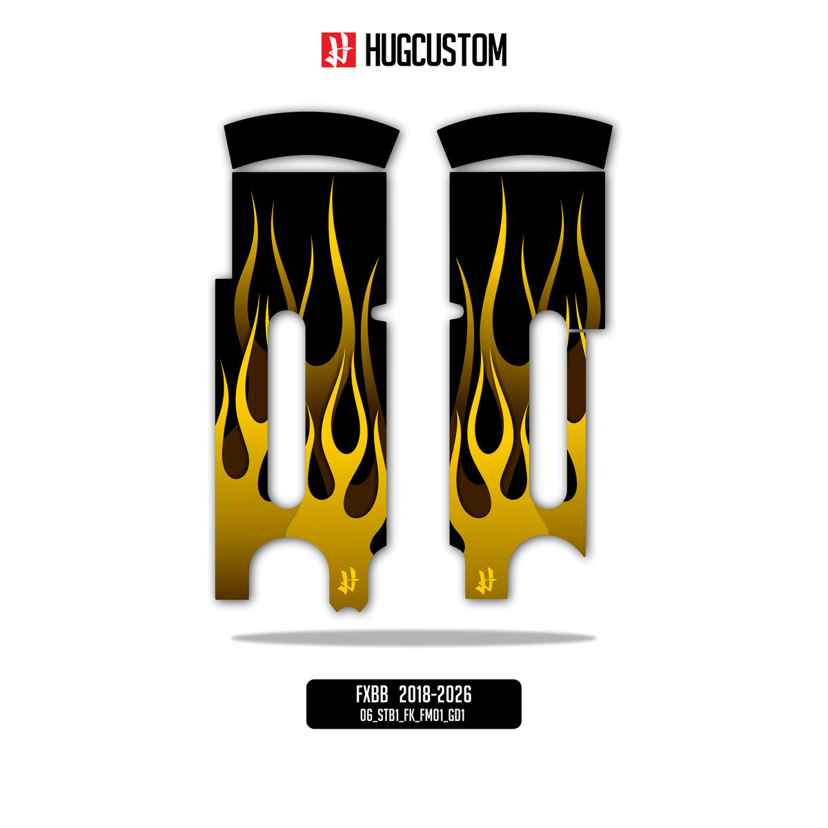 Front Fork Cover for Cruiser (FXBB) 2015-2026 - 'Flame' Design