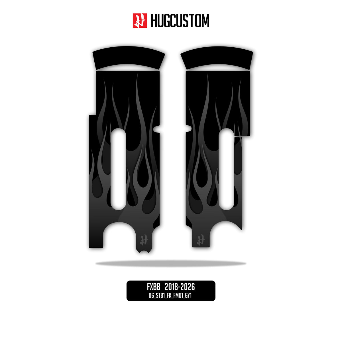 Front Fork Cover for Cruiser (FXBB) 2015-2026 - 'Flame' Design