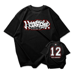 Hugstudio original Oversized Cotton T-shirt 'Hug 12th Anniversary' - HUGSTICKERCUSTOM 