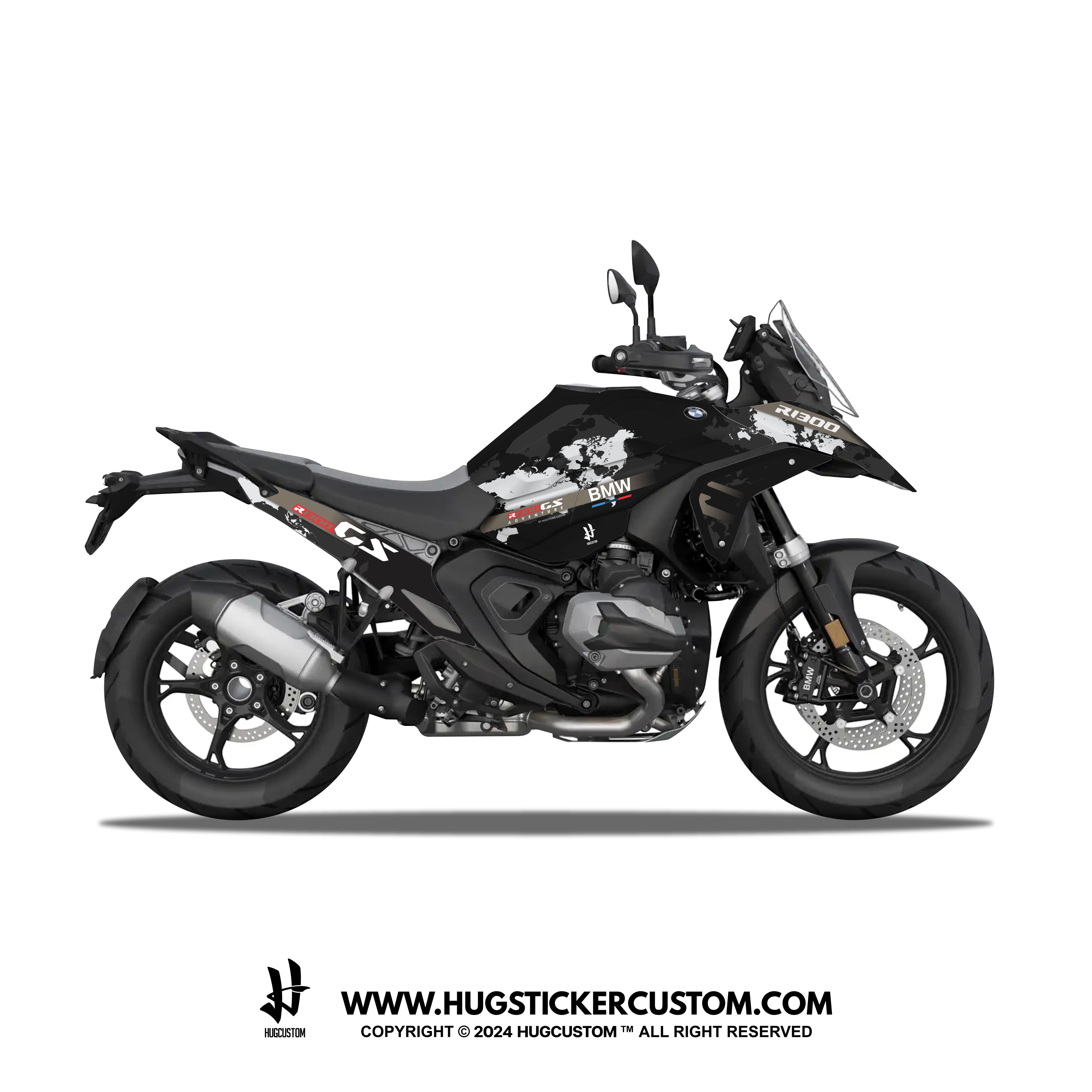 BMW R 1300 GS 2024 Sticker – 'World Map' Design - HUGSTICKERCUSTOM 