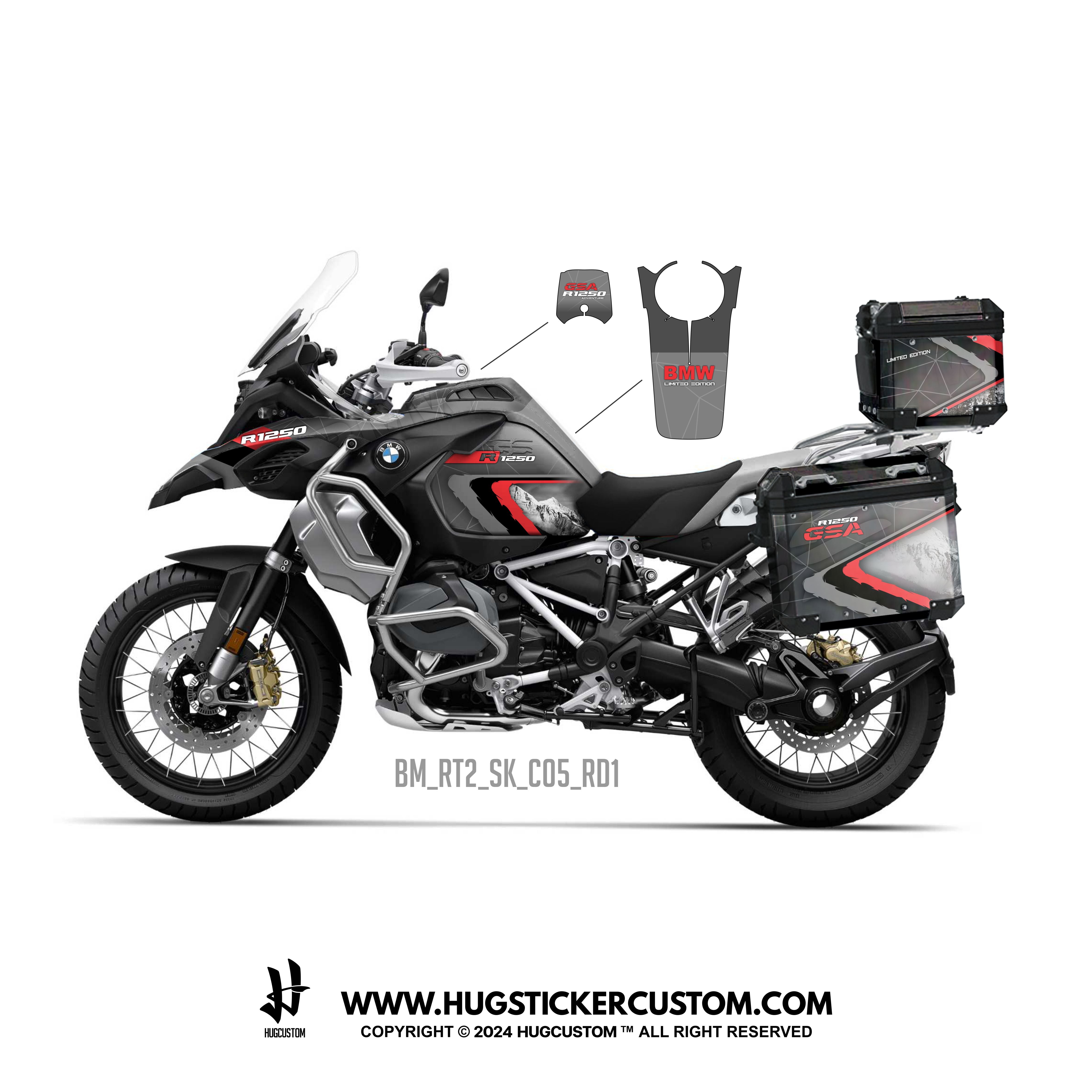 BMW R1200/1250 GS & GS Adventure Sticker – 'Mountain' Design - HUGSTICKERCUSTOM 