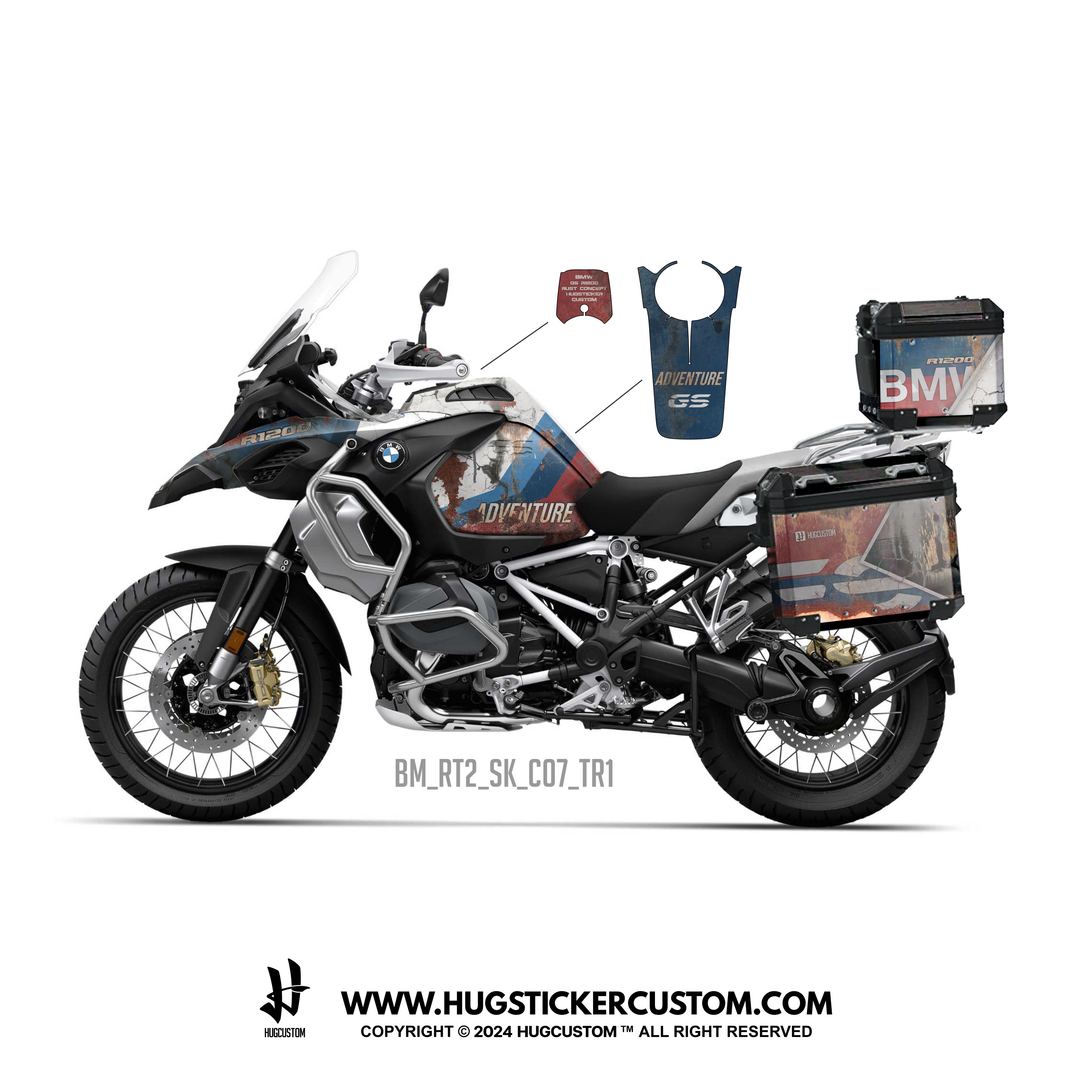 BMW R1200/1250 GS & GS Adventure Sticker – 'Rust Adventure' Design - HUGSTICKERCUSTOM 