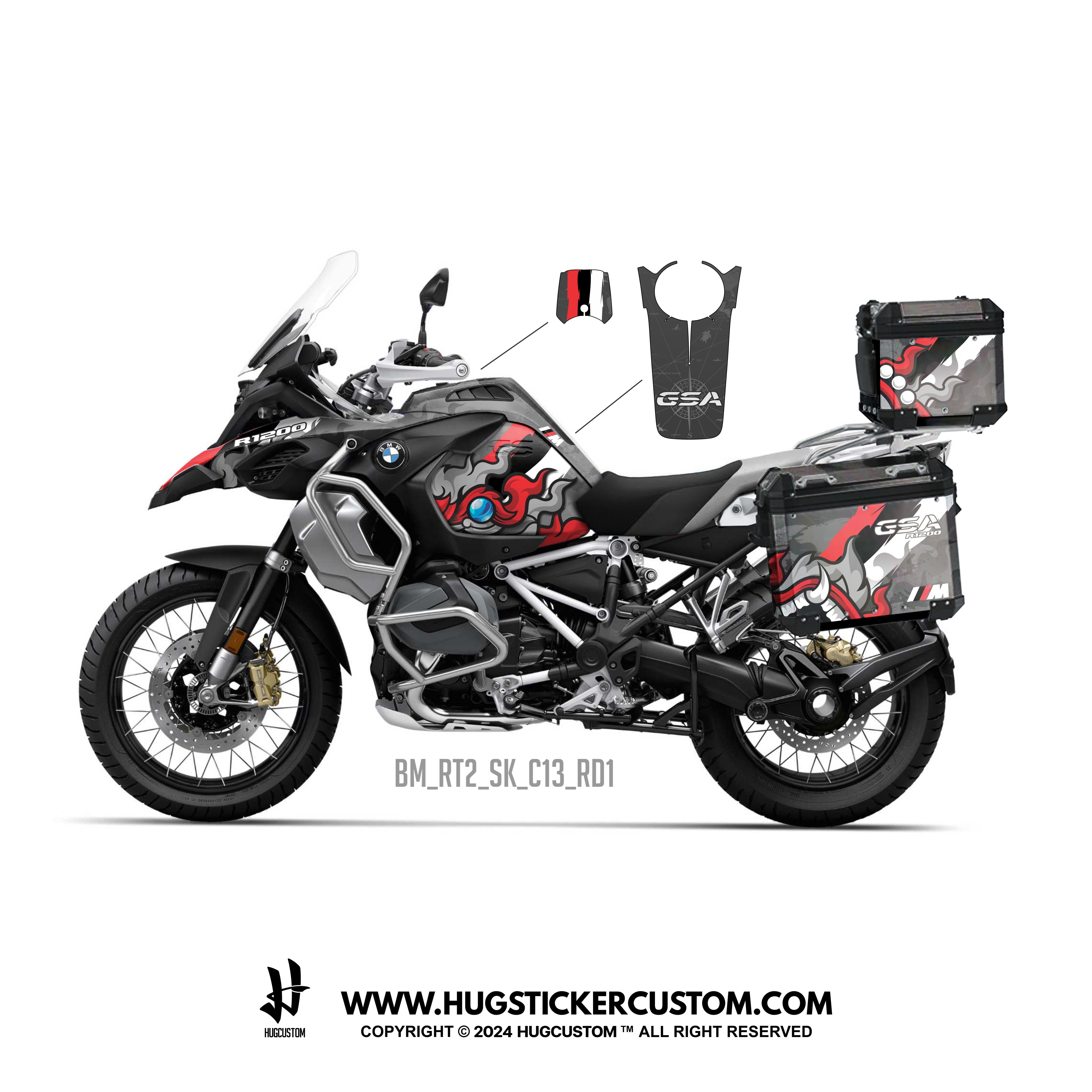 BMW R1200/1250 GS & GS Adventure Sticker – 'Yaks' Design - HUGSTICKERCUSTOM 