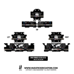 Pannier Sticker for BMW GS & GS Adventure 1200/1250 'World Map' Design - HUGSTICKERCUSTOM 