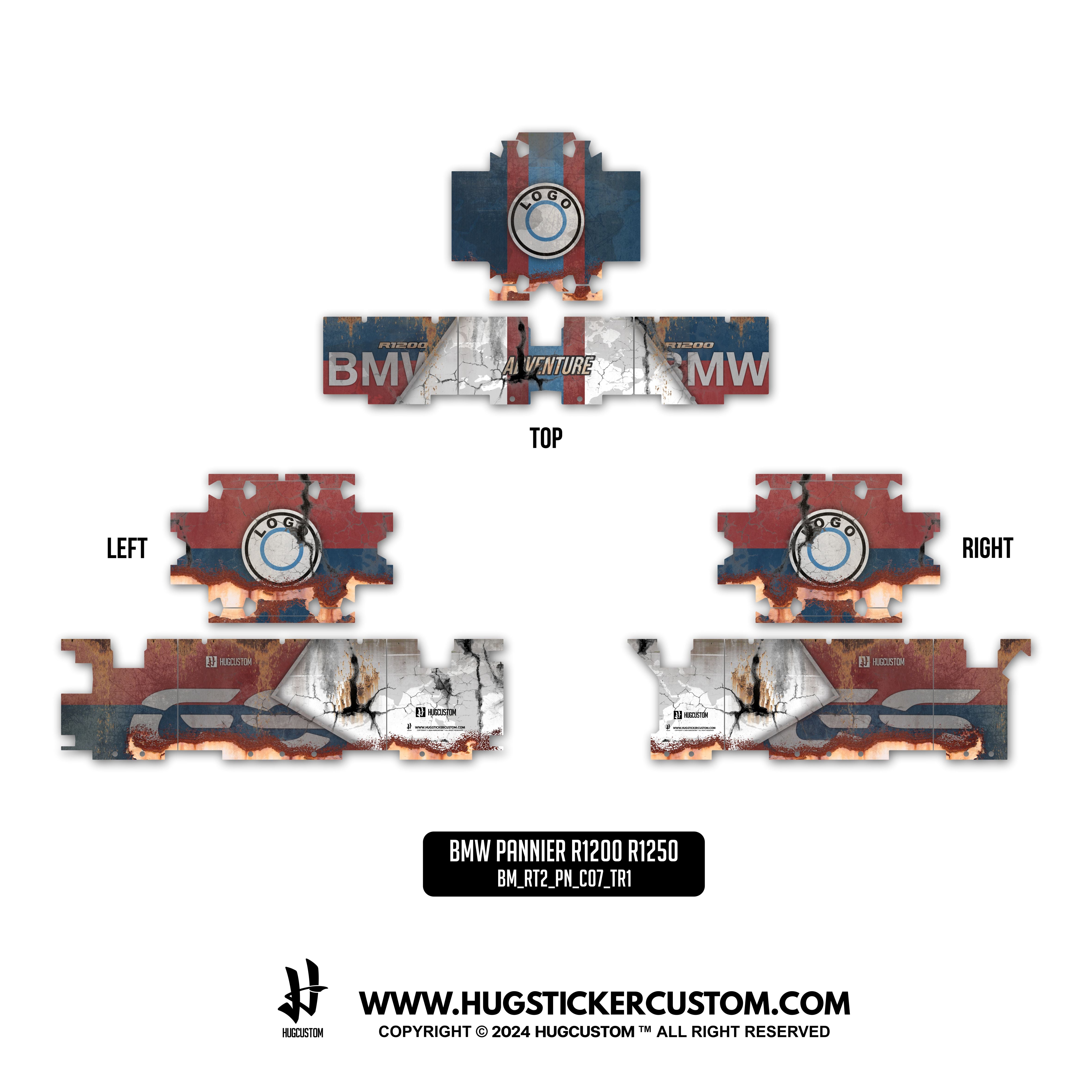 Pannier Sticker for BMW GS & GS Adventure 1200/1250 'Rust 2' Design - HUGSTICKERCUSTOM 