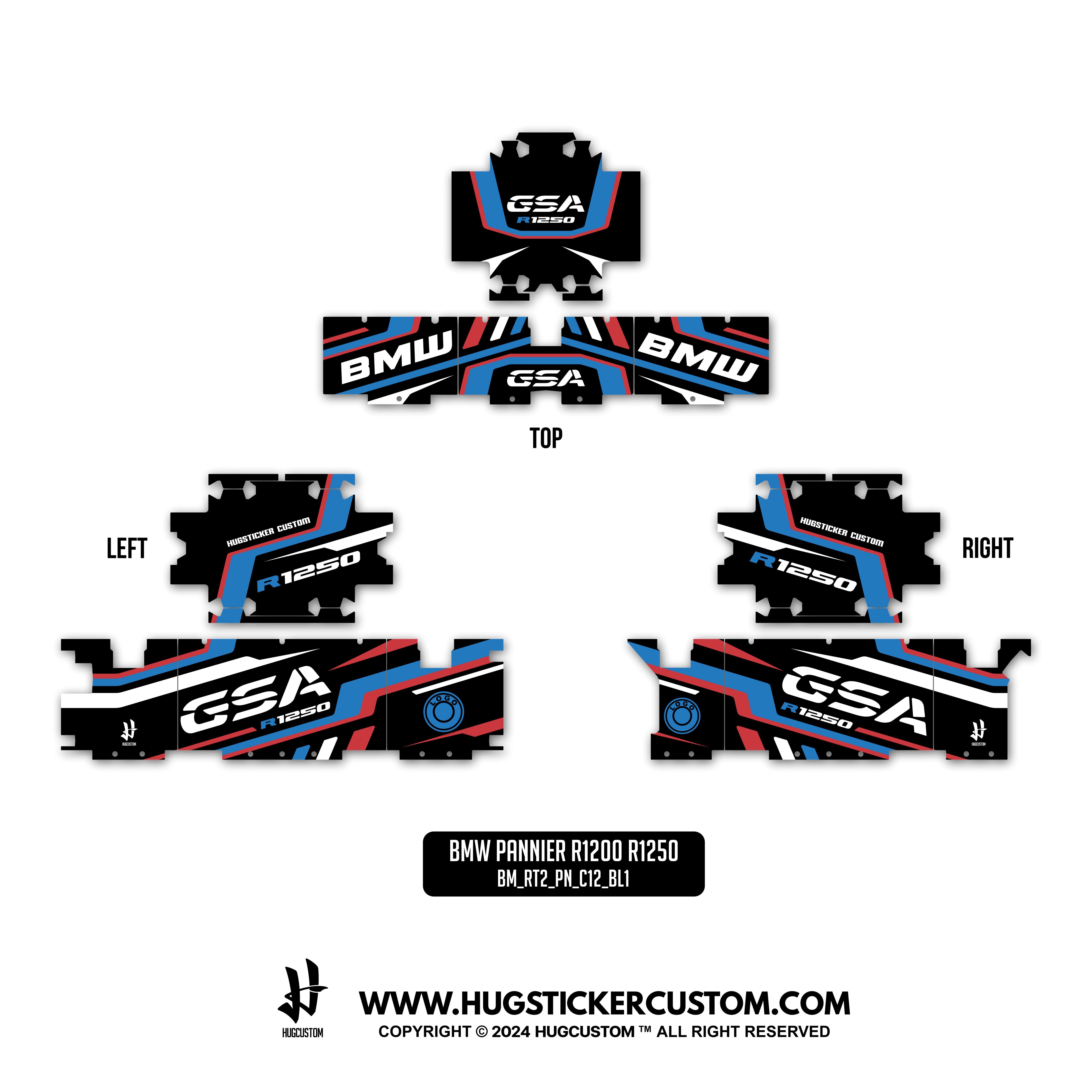 Pannier Sticker for BMW GS & GS Adventure 1200/1250 'APRS23' Design - HUGSTICKERCUSTOM 