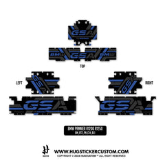 Pannier Sticker for BMW GS & GS Adventure 1200/1250 'BK Black' Design - HUGSTICKERCUSTOM 