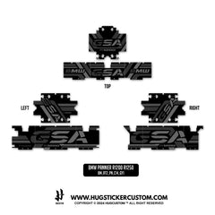 Pannier Sticker for BMW GS & GS Adventure 1200/1250 'BK Black' Design - HUGSTICKERCUSTOM 