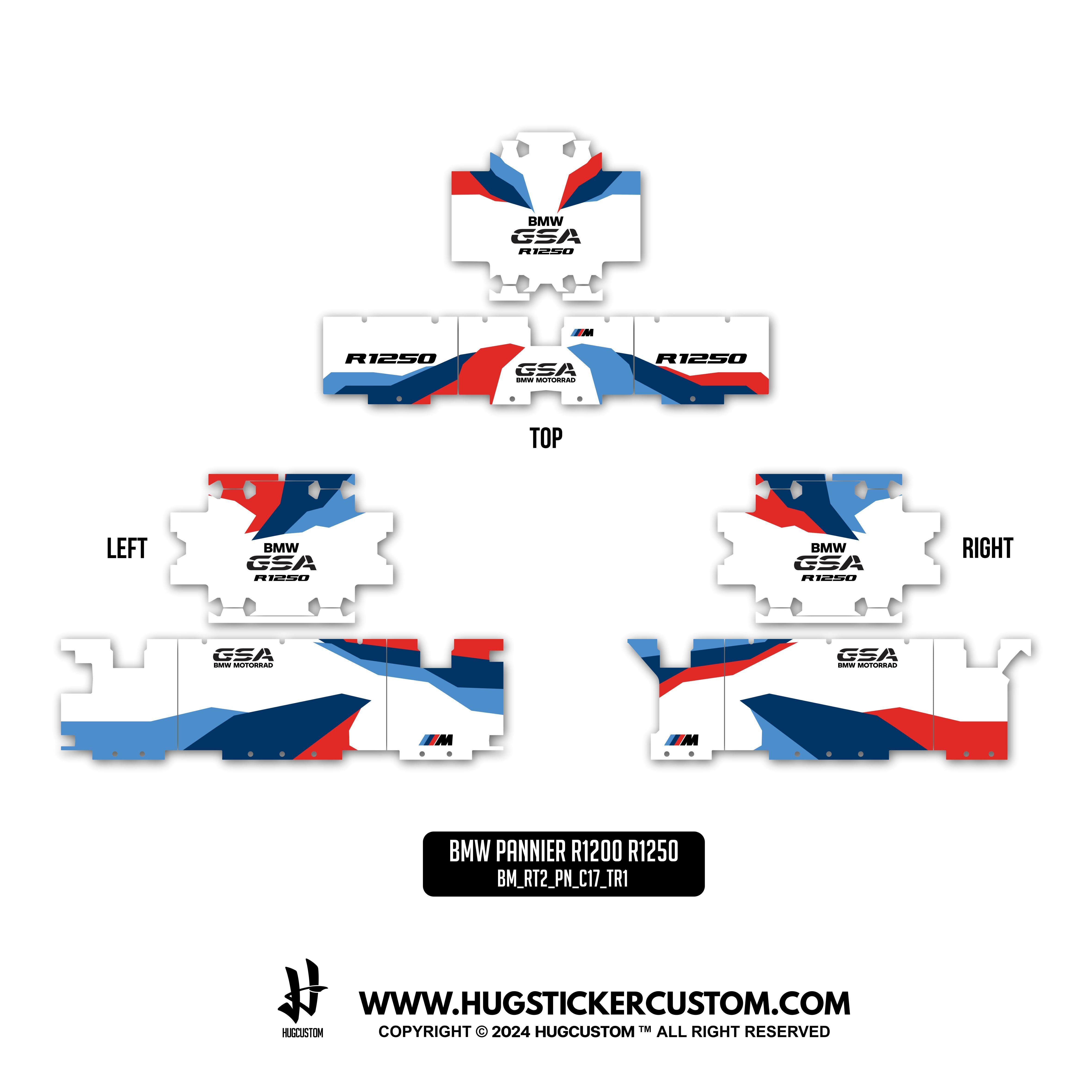 Pannier Sticker for BMW GS & GS Adventure 1200/1250 'Summit' Design - HUGSTICKERCUSTOM 
