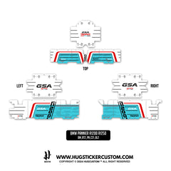 Pannier Sticker for BMW GS & GS Adventure 1200/1250 'Trophy 3' Design - HUGSTICKERCUSTOM 