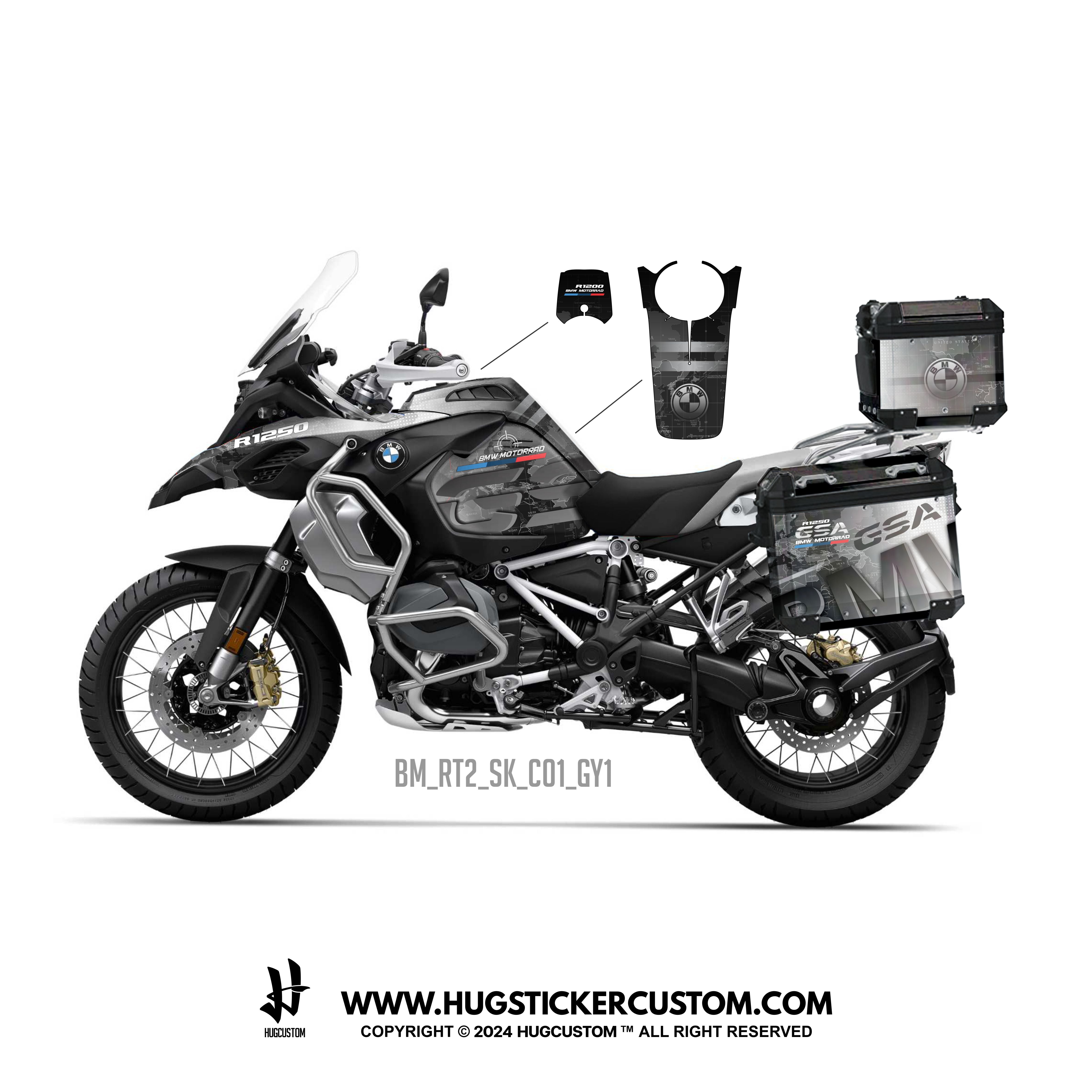 BMW R1200/1250 GS & GS Adventure Sticker – 'Geo' Design - HUGSTICKERCUSTOM 