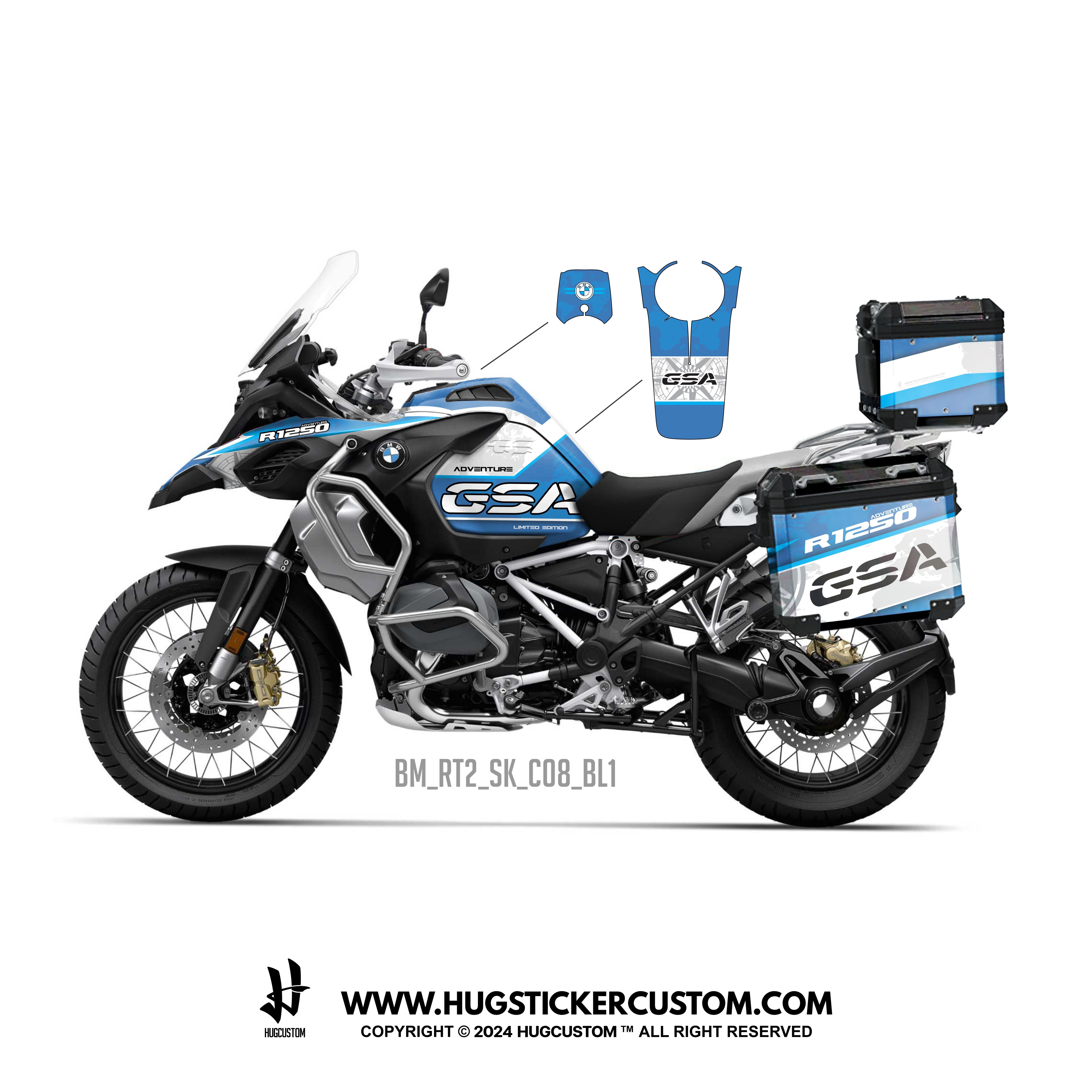 BMW R1200/1250 GS & GS Adventure Sticker – 'Compass' Design - HUGSTICKERCUSTOM 