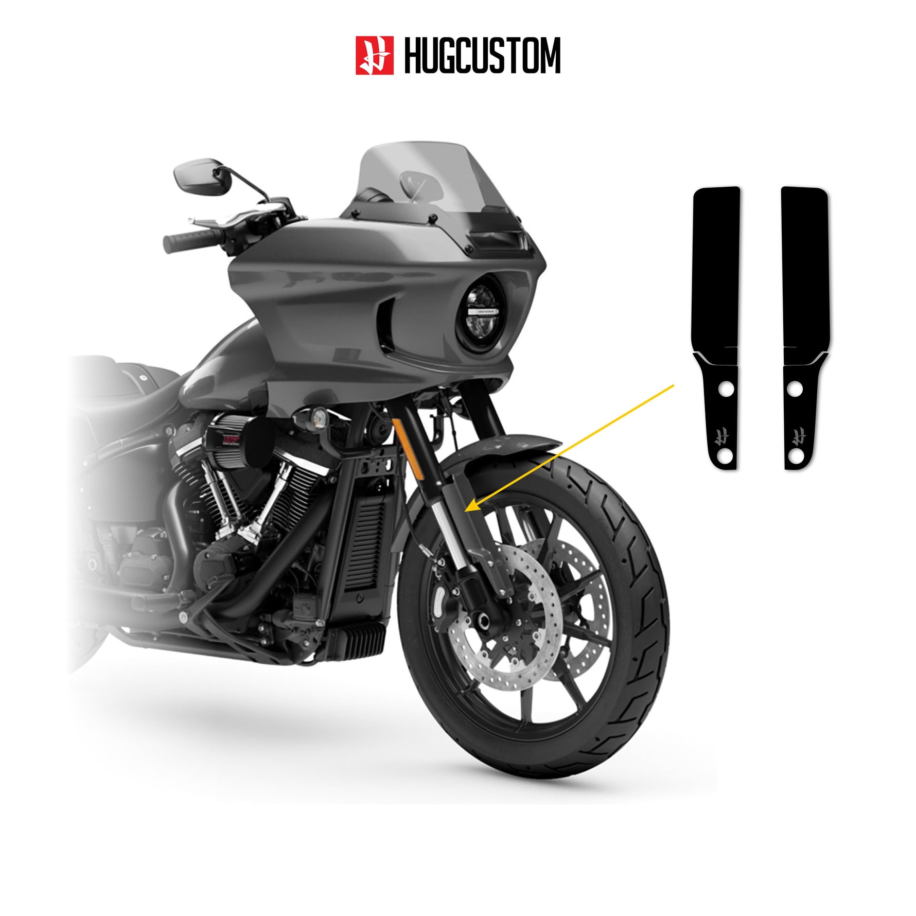 Front Fork Cover for Cruiser (FXLRST) 2015-2026 - 'Black' Design - HUGSTICKERCUSTOM 