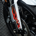 Front Fork Cover for Cruiser (FXLRST) 2015-2026 - 'Flame' Design - HUGSTICKERCUSTOM