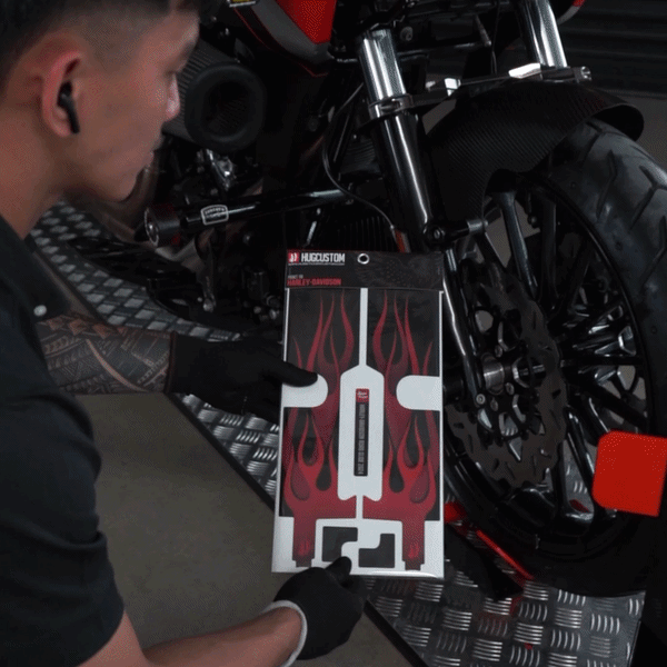 Front Fork Cover for Touring SG (FLHXST) 2015-2026 - 'Flame' Design - HUGSTICKERCUSTOM