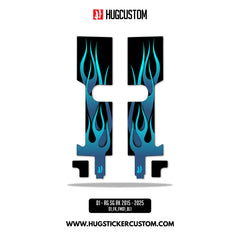 HUGSHIELD Front Fork Cover for Touring SG (FLHXST) 2024-2025 - 'Flame' Design - HUGSTICKERCUSTOM 