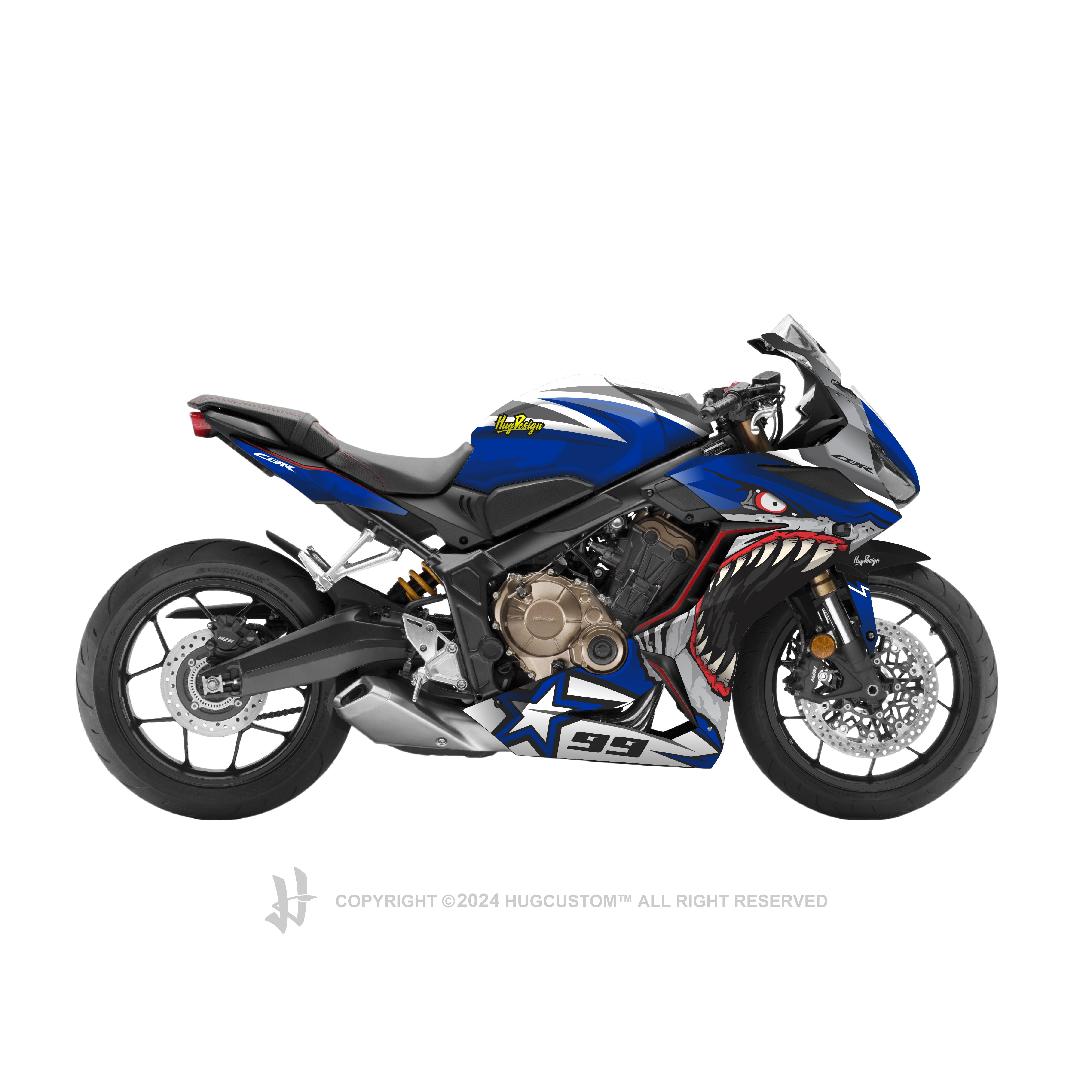 Honda CBR650R 2019-2021 Sticker - 'Shark 2' Design - HUGSTICKERCUSTOM 