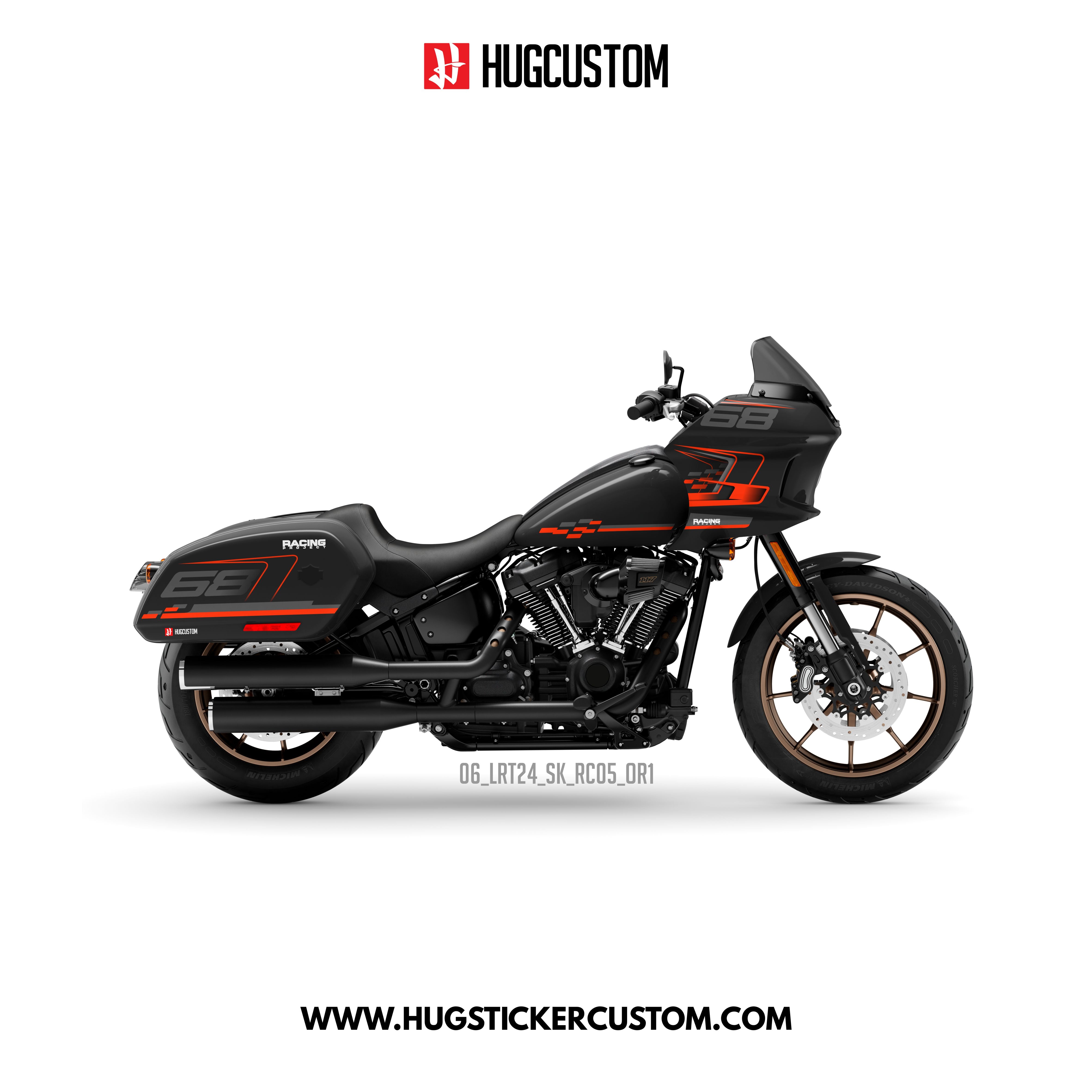 HUGCUSTOM Sticker Kit for Cruiser LRST (FXLRST) (2017-2025) - 'Velocity' Design - HUGSTICKERCUSTOM 