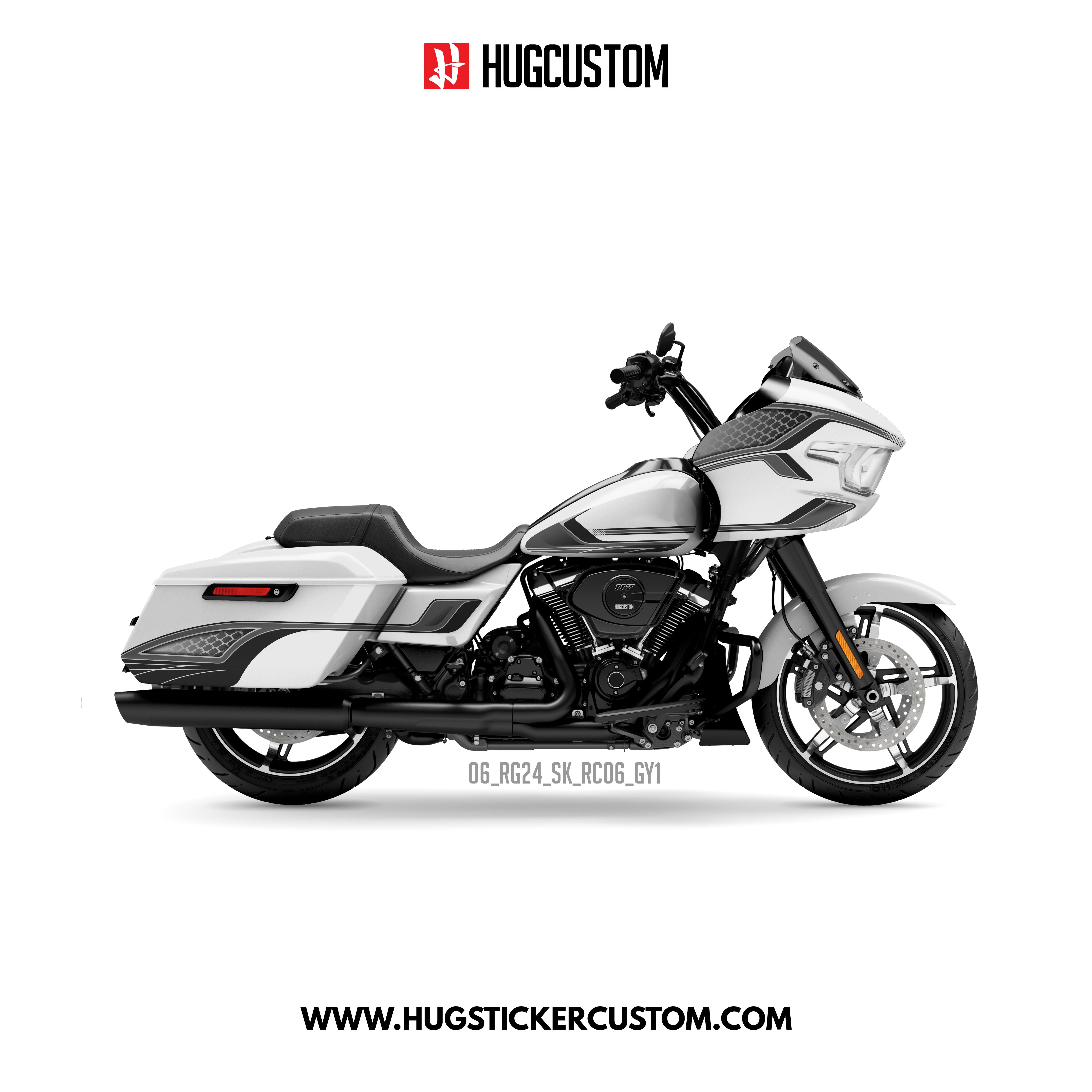 HUGCUSTOM Sticker Kit for Touring RG (FLTRX) (2024-2026) - 'White Ash' Design - HUGSTICKERCUSTOM 