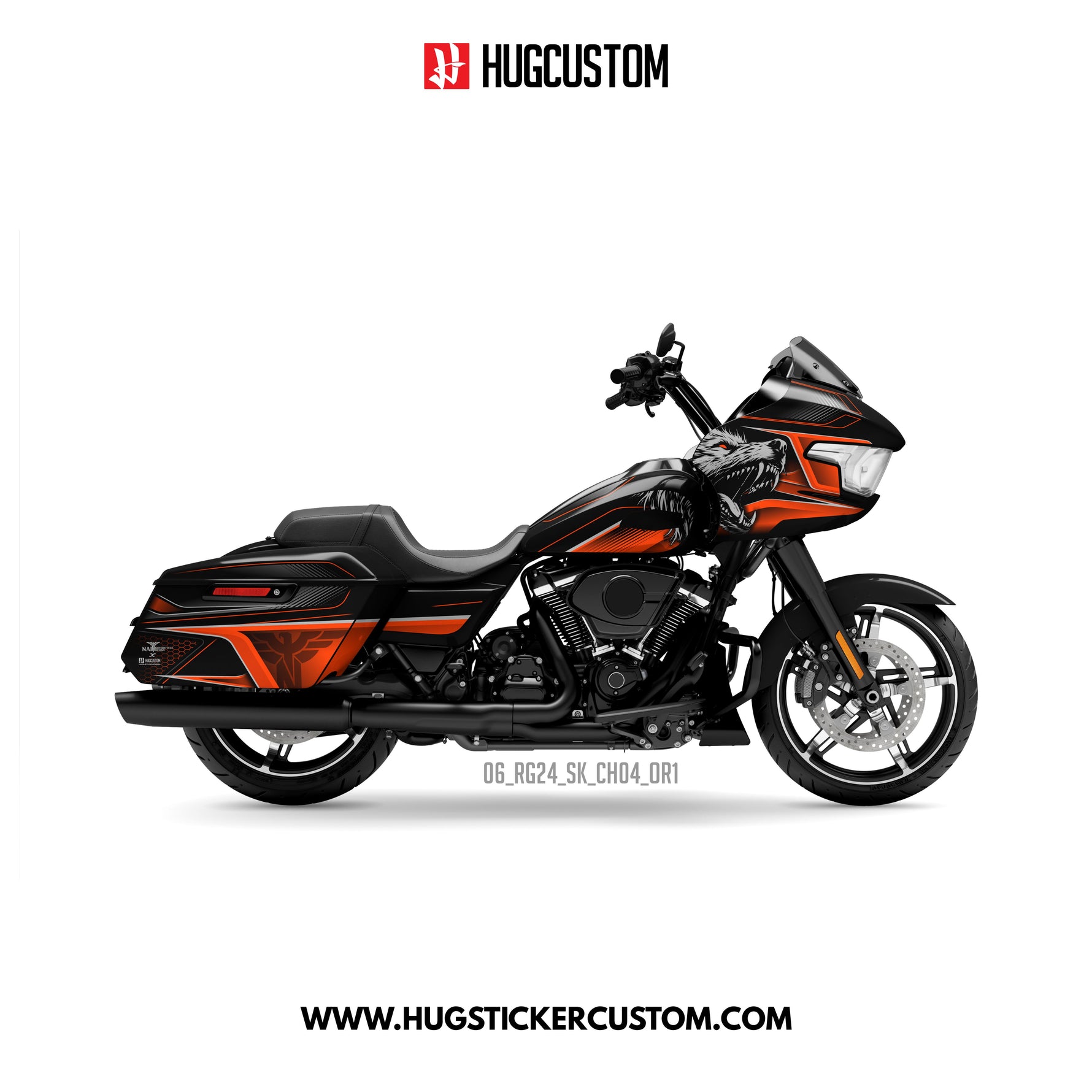 HUGCUSTOM Sticker Kit for Touring RG (FLTRX) (2024-2026) - 'Wolf' Design - HUGSTICKERCUSTOM 