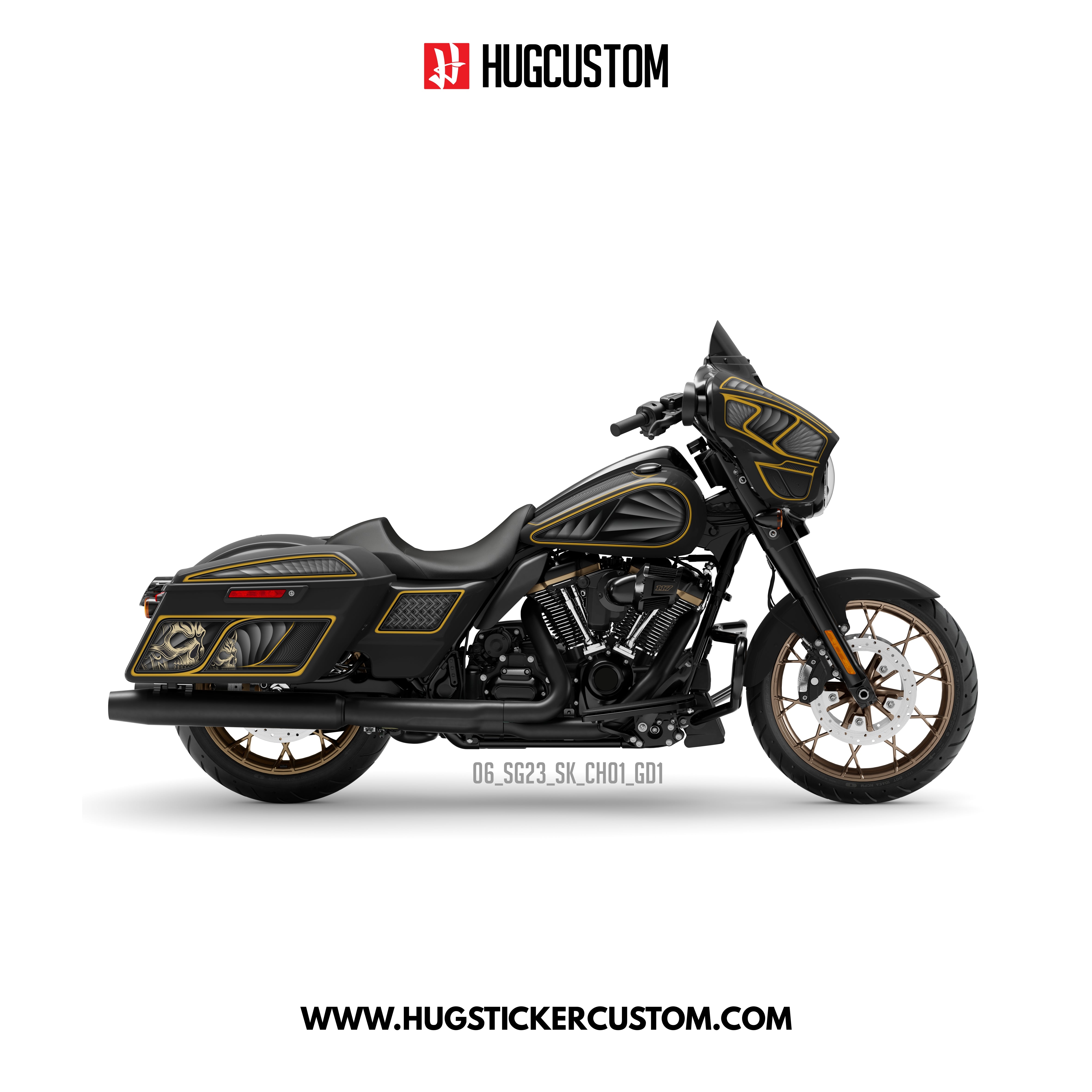 HUGCUSTOM Sticker Kit for Touring SG (FLHXS/FLHXST) (2015-2023) - 'Chicano' Design - HUGSTICKERCUSTOM 