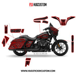 HUGCUSTOM Sticker Kit for Touring SG (FLHXS/FLHXST) (2015-2023) - 'HiveX' Design (Full Set) - HUGSTICKERCUSTOM 
