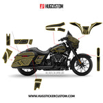 HUGCUSTOM Sticker Kit for Touring SG (FLHXS/FLHXST) (2015-2023) - 'HiveX' Design (Full Set) - HUGSTICKERCUSTOM 