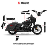 HUGCUSTOM Sticker Kit for Touring SG (FLHXS/FLHXST) (2015-2023) - 'HiveX' Design (Full Set) - HUGSTICKERCUSTOM 