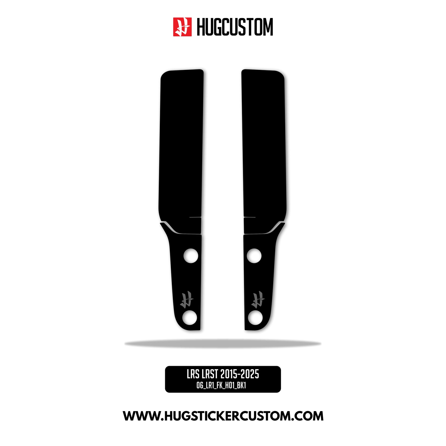 HUGSHIELD™ Front Fork Cover for Cruiser (FXLRST) 2015-2025 - 'Black' Design - HUGSTICKERCUSTOM 