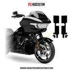 HUGSHIELD™ Front Fork Cover for Touring RG (FLTRXST) 2015-2025 - 'Black' Design - HUGSTICKERCUSTOM 