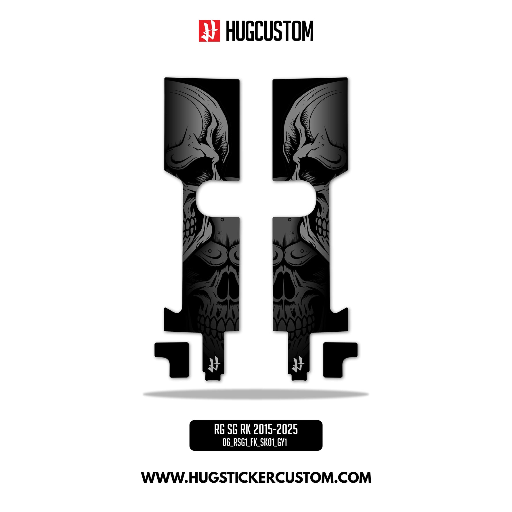 HUGSHIELD™ Front Fork Cover for Touring RG (FLTRXST) 2015-2025 - 'Skull' Design - HUGSTICKERCUSTOM 