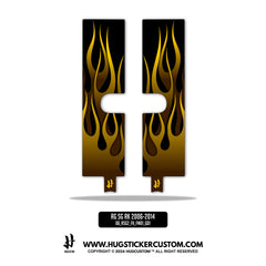 HUGSHIELD Front Fork Cover for Touring RG SG (FLTRX FLHX) 2006-2014 - 'Flame' Design - HUGSTICKERCUSTOM 