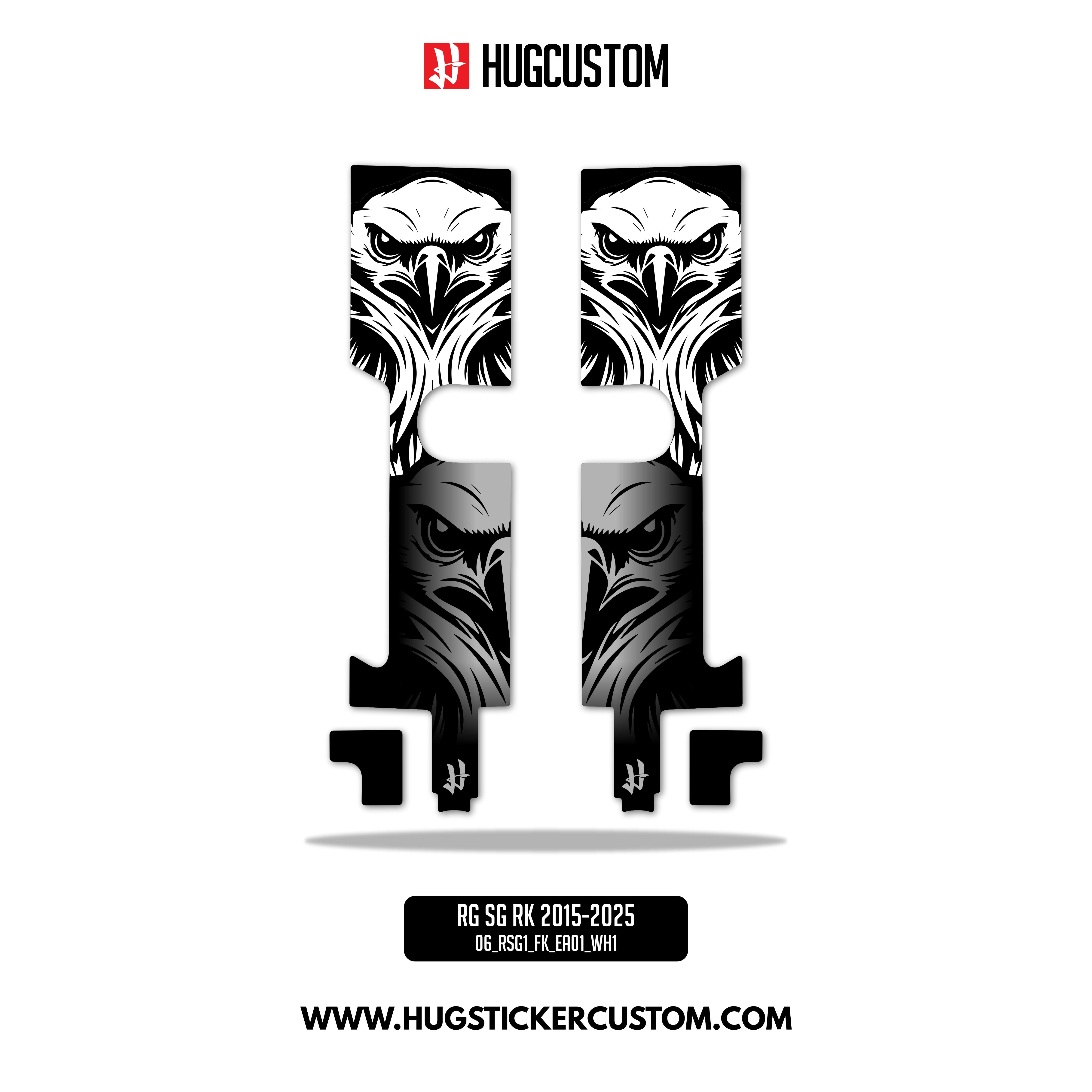 HUGSHIELD Front Fork Cover for Touring SG (FLHXST) 2015-2025 - 'Eagle' Design - HUGSTICKERCUSTOM 