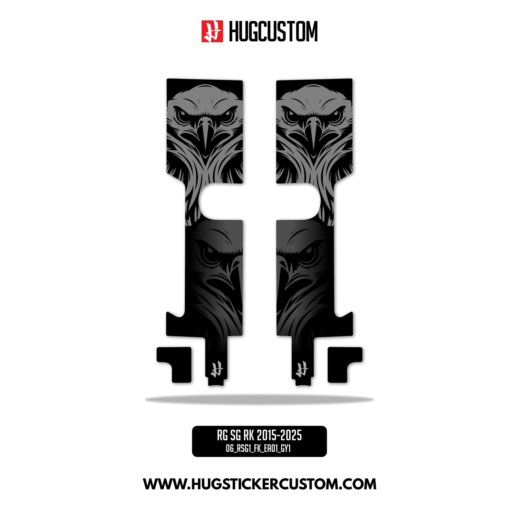 HUGSHIELD™ Front Fork Cover for Touring SG (FLHXST) 2015-2025 - 'Eagle' Design - HUGSTICKERCUSTOM 
