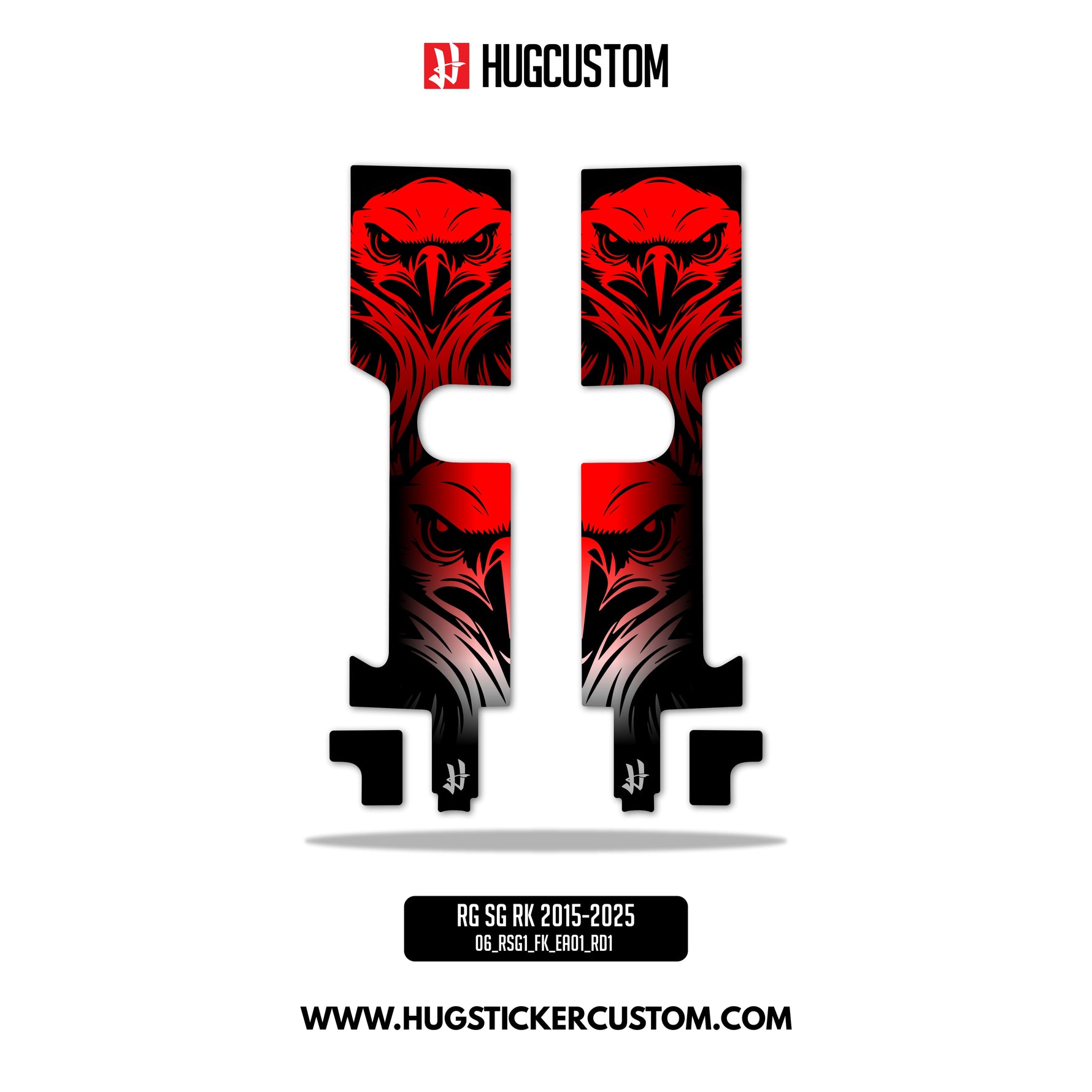 HUGSHIELD™ Front Fork Cover for Touring SG (FLHXST) 2015-2025 - 'Eagle' Design - HUGSTICKERCUSTOM 
