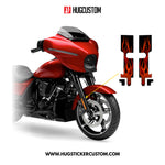 HUGSHIELD™ Front Fork Cover for Touring SG (FLHXST) 2015-2025 - 'Flame' Design - HUGSTICKERCUSTOM 