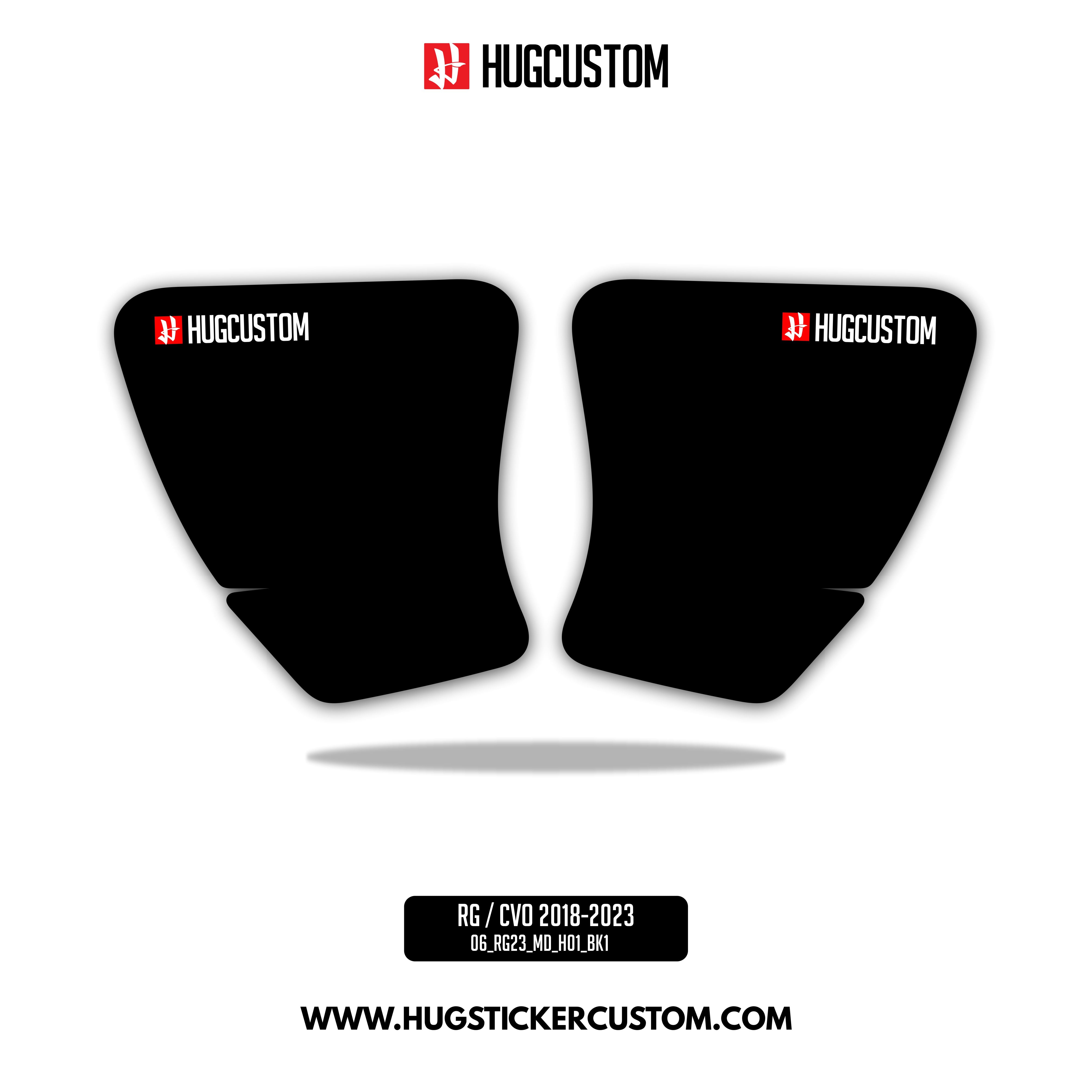 HUGSHIELD Media Door for Touring RG SG / CVO (FLTRXST FLHXST) 2015-2023 - 'Black' Design - HUGSTICKERCUSTOM 