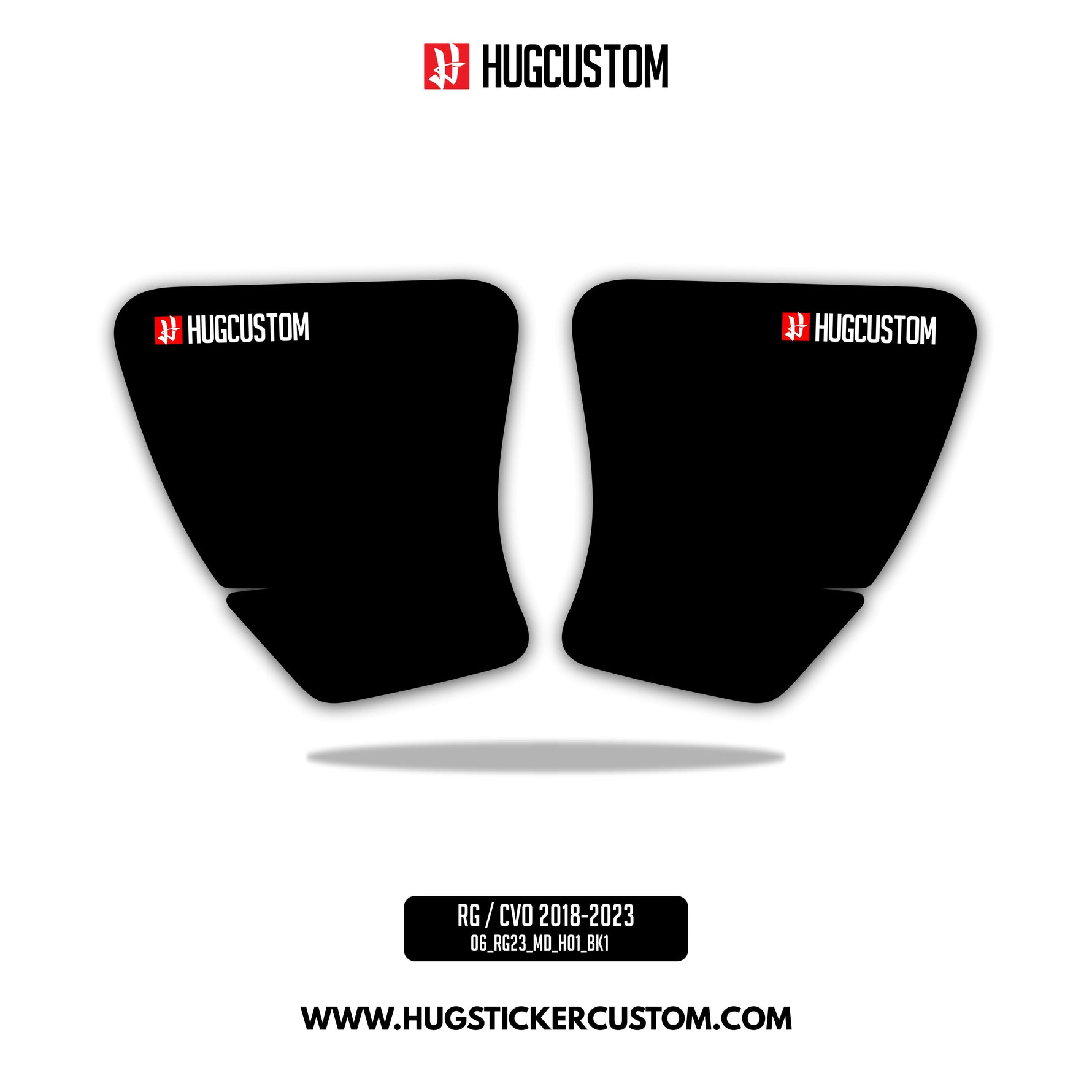 HUGSHIELD™ Media Door for Touring RG SG / CVO (FLTRXST FLHXST) 2015-2023 - 'Black' Design - HUGSTICKERCUSTOM 
