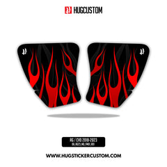 HUGSHIELD Media Door for Touring RG SG / CVO (FLTRXST FLHXST) 2015-2023 - 'Flame' Design - HUGSTICKERCUSTOM 