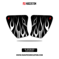 HUGSHIELD Media Door for Touring RG SG / CVO (FLTRXST FLHXST) 2015-2023 - 'Flame' Design - HUGSTICKERCUSTOM 