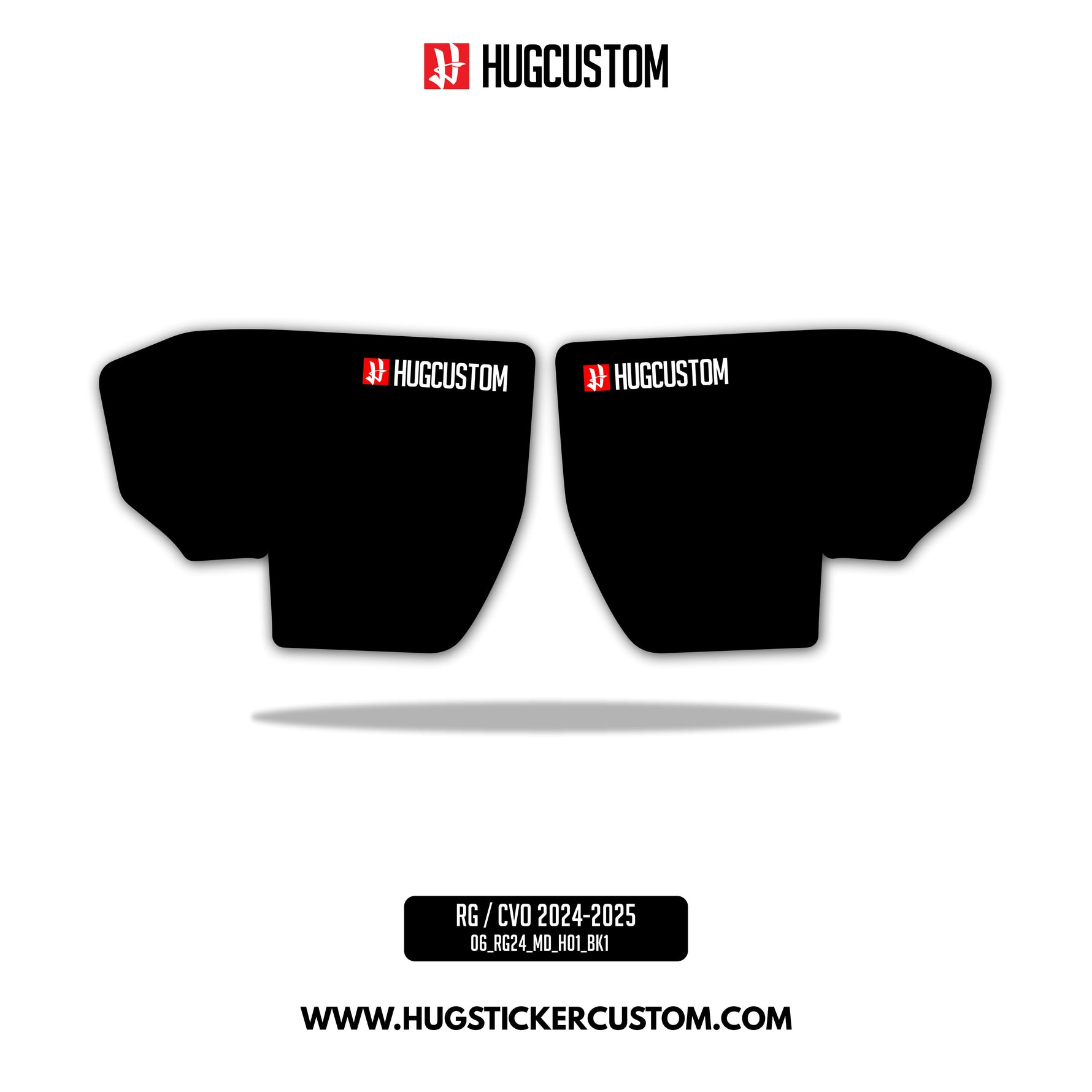 HUGSHIELD™ Media Door for Touring RG SG / CVO (FLTRXST FLHXST) 2024-2025 - 'Black' Design - HUGSTICKERCUSTOM 